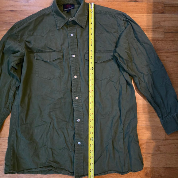 Lucchese 1883 Long Sleeve Shirt Mens Large Western Cowboy Rodeo Dress Green - Picture 3 of 5